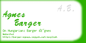 agnes barger business card